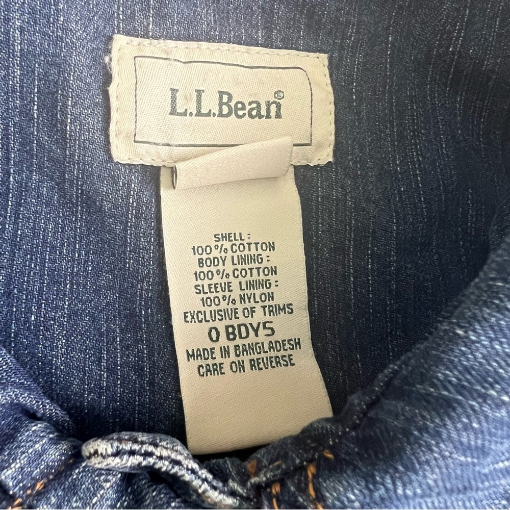 L.L. Bean Blue Jean Jacket with Pink Accents - Picture 10 of 11